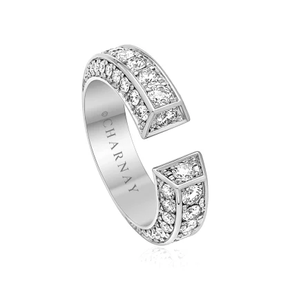 GOLD BAR GM RING, WHITE GOLD AND DIAMONDS